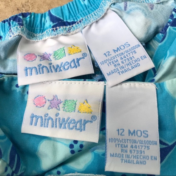 2 Baby Outfits - 1 Fish/Nautical 1 Hibiscus 12Mo. - Picture 8 of 11